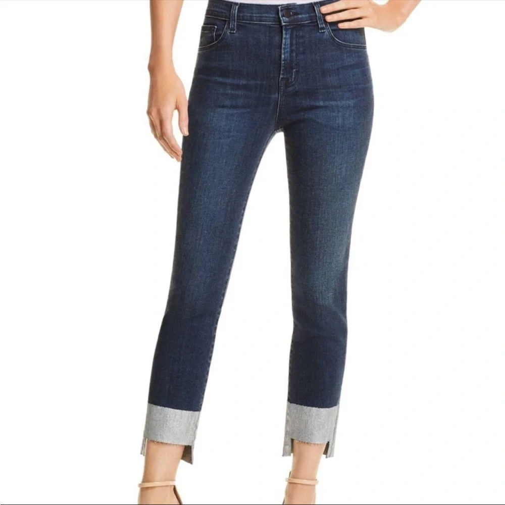 J Brand Ruby Silverpool Jeans Step Hem Silver Dipped 26 EUC